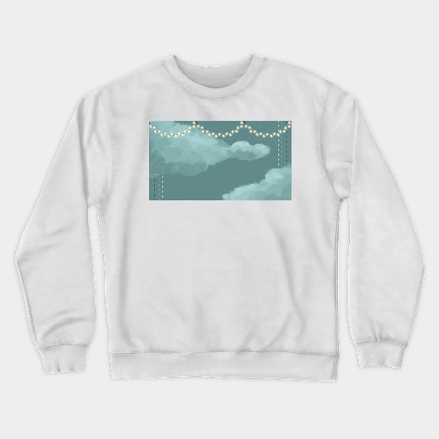 Clouded skies (with lights) Crewneck Sweatshirt by WillowTheCat-